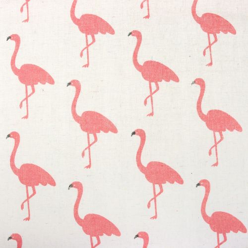 Artikel Decoratieve stof flamingo wit-roze 30cm x 3m