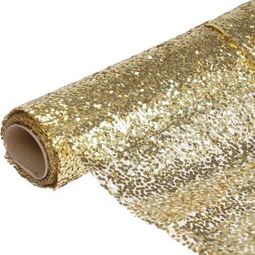 Floristik24 Tafelloper Kerst gouden pailletten tafelloper 48x450cm