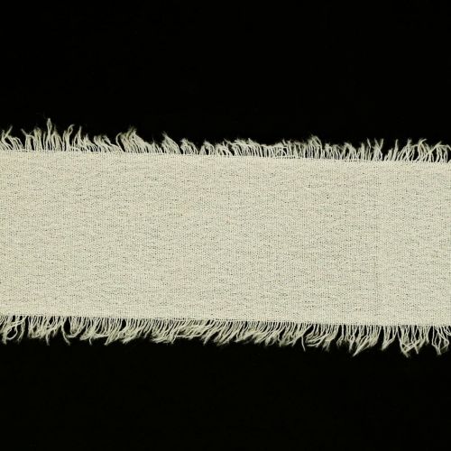 Artikel Chiffon lint crèmekleurige stoffen lint met franjes 40mm 15m