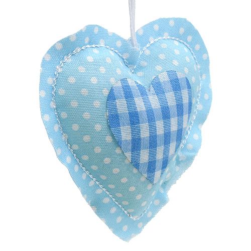 Artikel Stofhangers hartvorm 7cm 12st blauw, wit