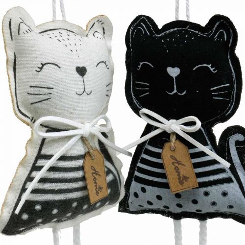 Floristik24 Stoffen katten om op te hangen, lentedecoratie, decoratiehanger kat, cadeau-decoratie 4st