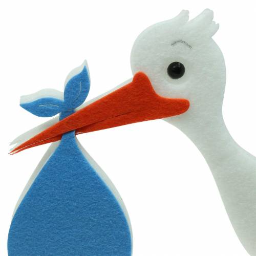 Floristik24 Decoratieve ooievaar om op te hangen blauw 45,5 cm x 39 cm x 2 cm