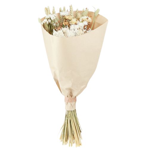 Artikel Boeket droogbloemen strobloemen korrel wit 55cm