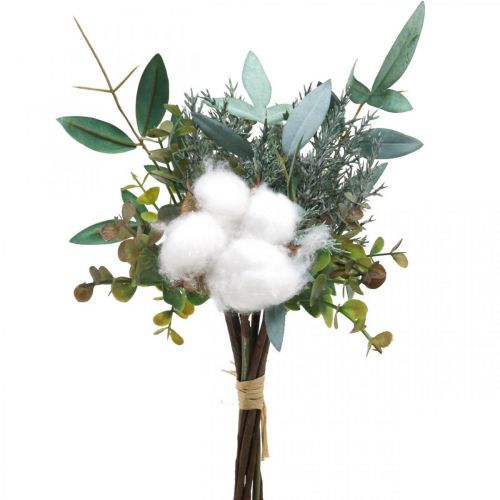 Kunstboeket Groen Wit Kunstboeket winter 33cm