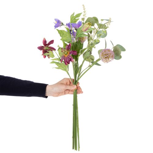 Artikel Kunstbloemenboeket met kleurrijke bloesems, kunstzinnig gerangschikt voor stijlvolle decoratie, 60 cm