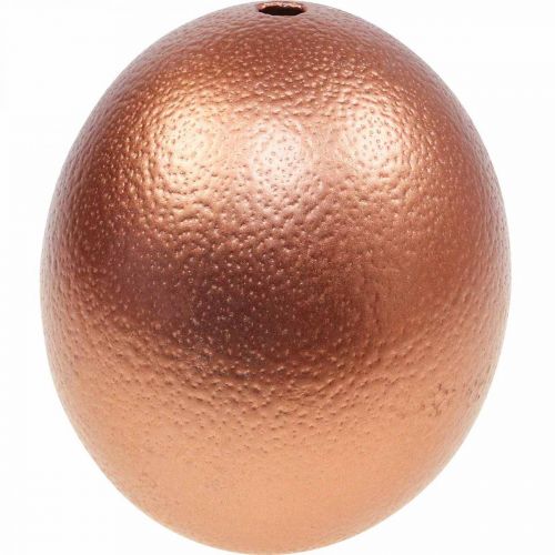 Struisvogel ei decoratie uitgeblazen paasdecoratie koper Ø12cm H14cm