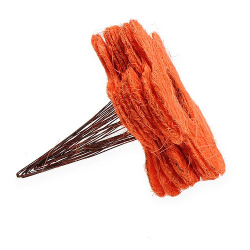 Floristik24 Sisal bloem manchet oranje Ø20cm 10st