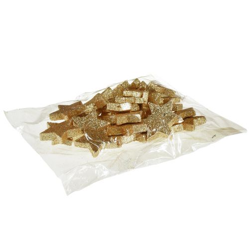 Artikel Strooisterren licht goud mica 4-5cm 40st