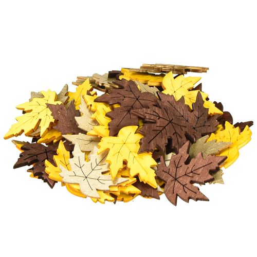 Artikel Strooidecoratie esdoornbladeren geel, bruin, platina assorti 4cm 72 st