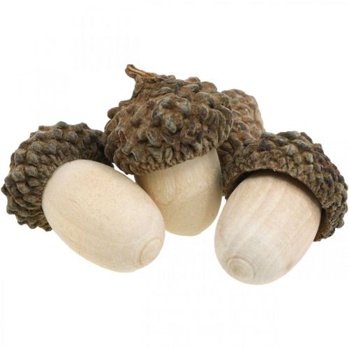 Floristik24 Strooidecoratie eikels herfstdecoratie winterdecoratie 3cm 36 stuks