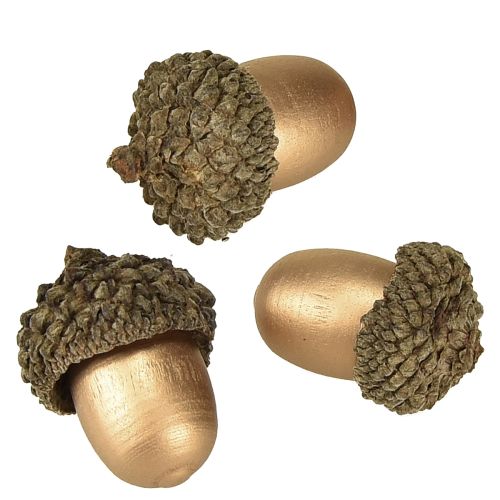 Floristik24 Strooidecoratie eikels herfst winter goud 3cm 36 st