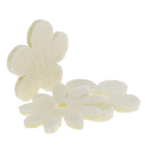Floristik24 Verspreid vilt bloem creme Ø3.5cm 96p