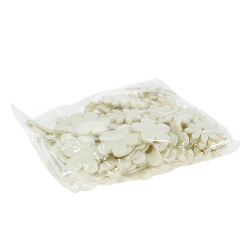 Floristik24 Verspreid vilt bloem creme Ø3.5cm 96p