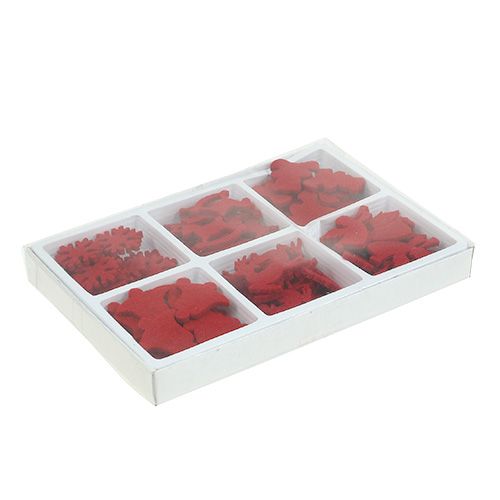 Floristik24 Strooidecoratie vilten figuren rood 3cm 72 st