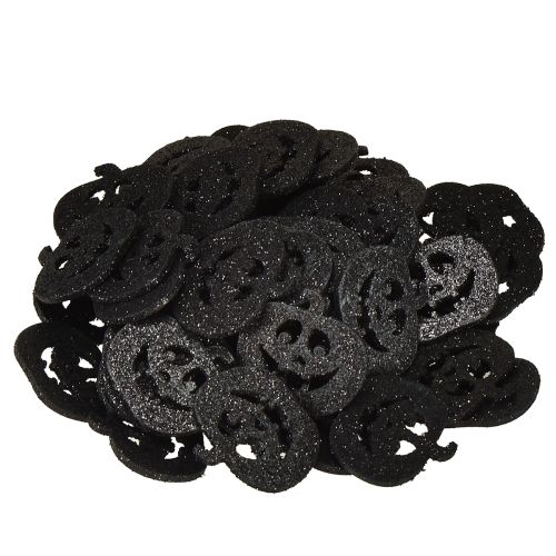 Artikel Strooidecoratie Halloween-pompoendecoratie 4cm zwart, glitter 72 st