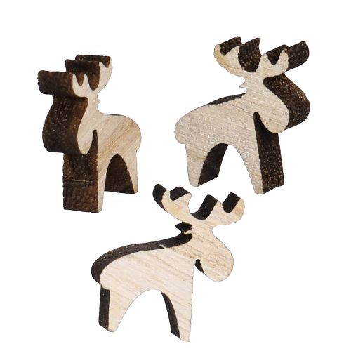 Artikel Strooidecoratie hout elanddecoratie naturel bruin 2x2,5cm 108 st
