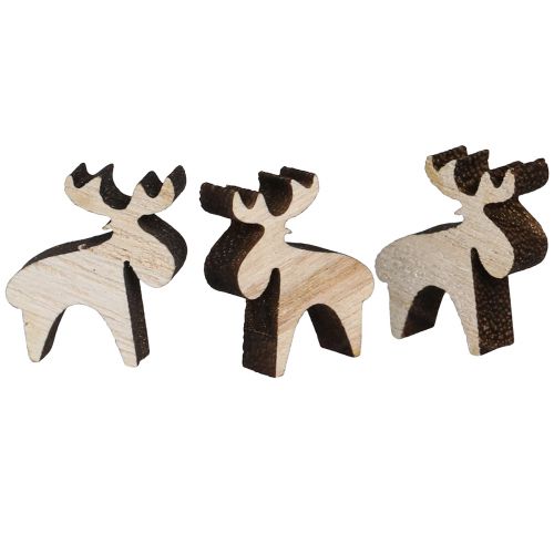 Artikel Strooidecoratie hout elanddecoratie naturel bruin 2x2,5cm 108 st