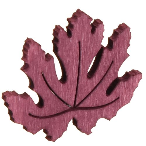 Artikel Strooidecoratie hout herfstbladeren tafeldecoratie paars roze groen 4cm 72 st