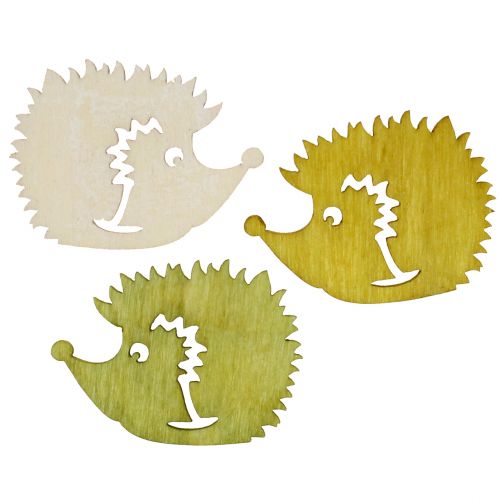 Floristik24 Strooidecoratie egels van hout diverse kleuren 4cm 72 st