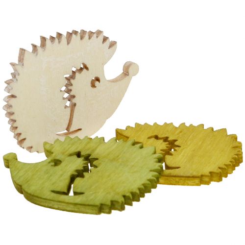 Floristik24 Strooidecoratie egels van hout diverse kleuren 4cm 72 st