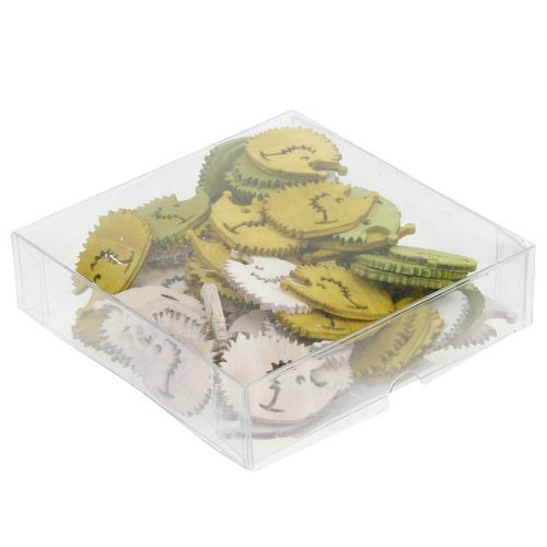 Floristik24 Strooidecoratie egels van hout diverse kleuren 4cm 72 st