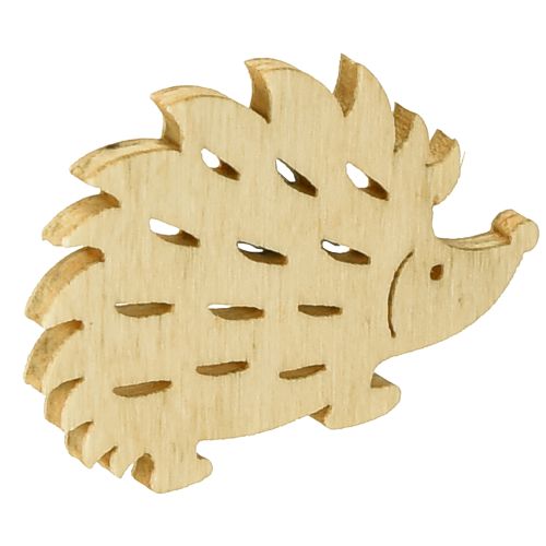 Artikel Strooidecoratie houten egeldecoratie groen bruin wit 4x3cm 72 st