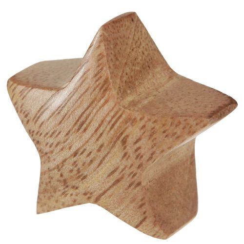 Artikel Strooidecoratie hout mini sterren Adventsdecoratie mangohout 3cm 9 stuks