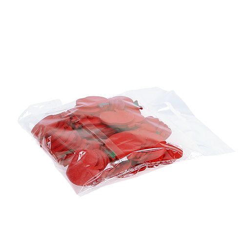 Floristik24 Strooidecoratie krab appel rood 3cm 72 st