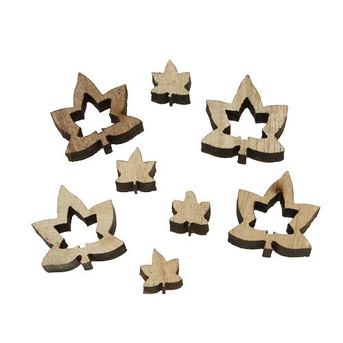 Floristik24 Verspreidingsdecoratie houten bladeren 1cm - 2cm naturel 192p