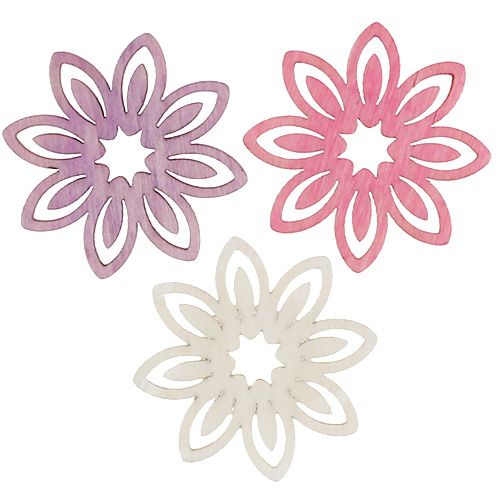 Floristik24 Strooidecoratie houten bloesem Ø4cm 72 st