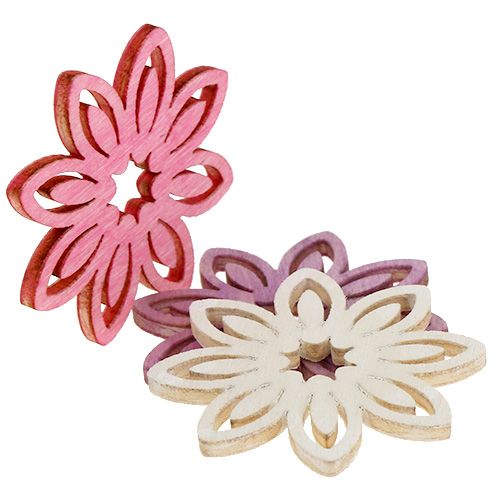 Floristik24 Strooidecoratie houten bloesem Ø4cm 72 st