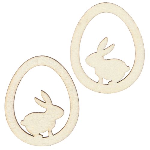 Artikel Paasdecoraties voor knutselen, konijnenei, natuurlijk hout, 4 cm, 72 stuks