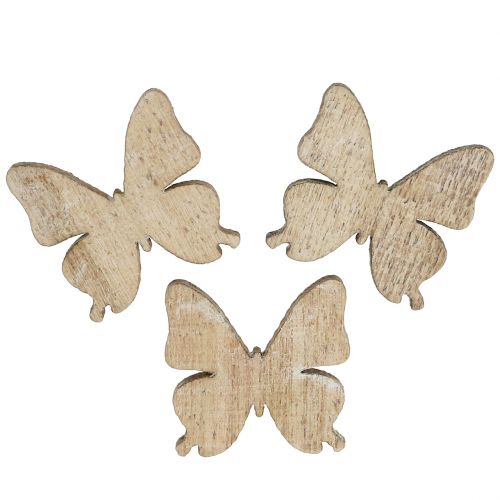 Floristik24 Strooidecoratie vlinder hout naturel 2cm 144 st
