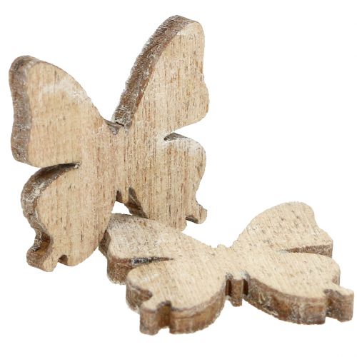Artikel Strooidecoratie vlinder hout naturel 2cm 144 st