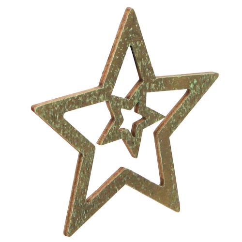 Artikel Strooidecoratie Kerst houten sterren 4 kleuren Ø4cm 72 st