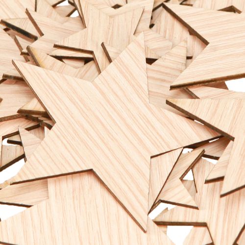 Artikel Strooidecoratie kerststerren naturel bruin Ø3–5,5cm 48 st
