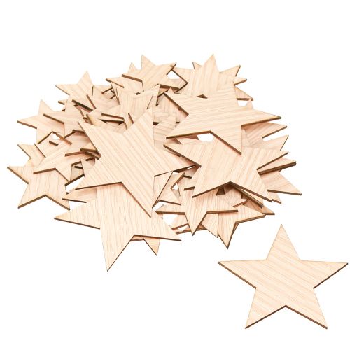 Artikel Strooidecoratie kerststerren naturel bruin Ø3–5,5cm 48 st