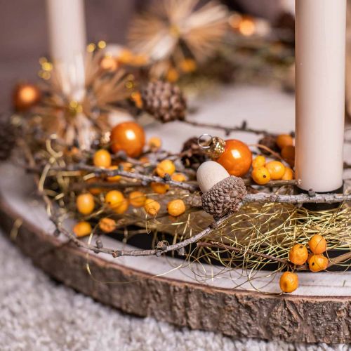 Strooidecoratie eikels herfstdecoratie winterdecoratie 3cm 36 stuks