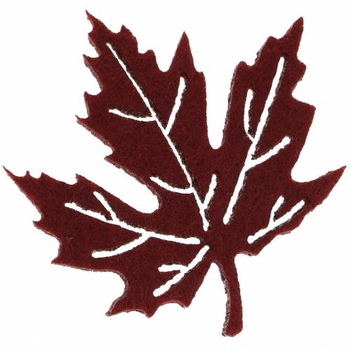 Floristik24 Strooidecoratie herfstbladeren vilt Bordeaux/crème/groen 72 st
