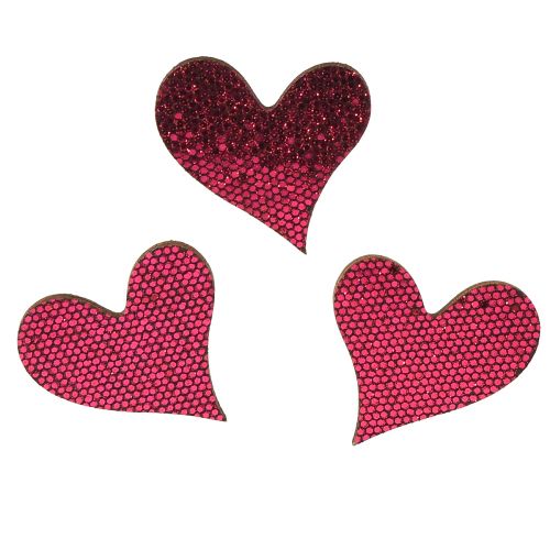 Strooidecoratie hart paars 3-5cm 48st