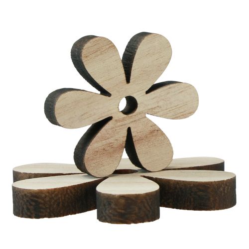 Artikel Strooidecoratie hout bloemen naturel bruin tafeldecoratie Ø2-6cm 20 st