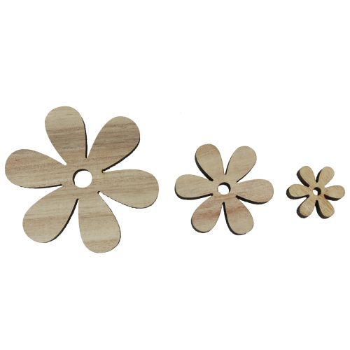Artikel Strooidecoratie hout bloemen naturel bruin tafeldecoratie Ø2-6cm 20 st