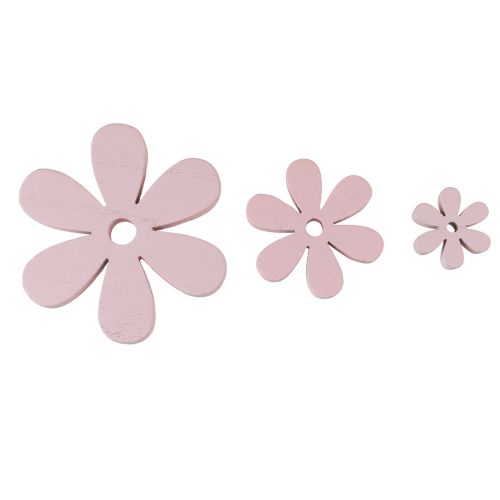 Artikel Strooidecoratie hout bloemen roze tafeldecoratie zomer Ø2–6cm 20 st