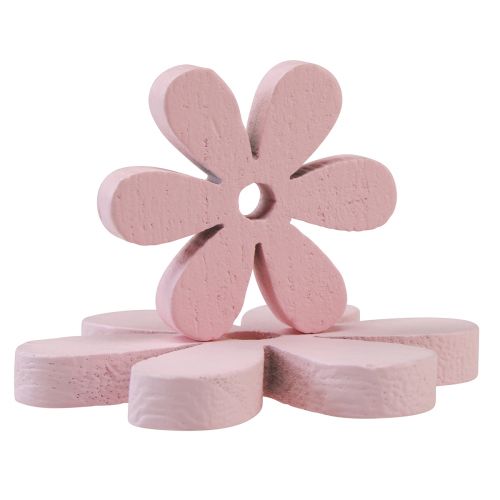 Artikel Strooidecoratie hout bloemen roze tafeldecoratie zomer Ø2–6cm 20 st