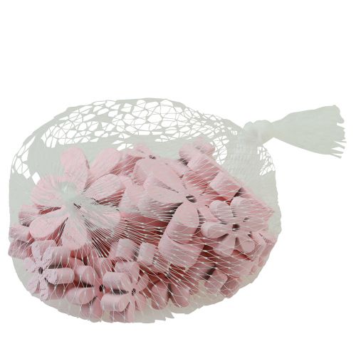 Artikel Strooidecoratie hout bloemen roze tafeldecoratie zomer Ø2–6cm 20 st
