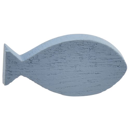 Artikel Strooidecoratie houtdecoratie vis blauw wit maritiem 3–8cm 24 st