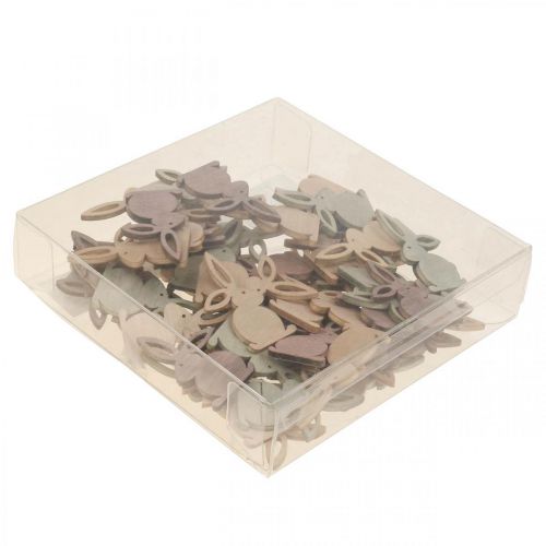 Floristik24 Strooidecoratie houten strooidelen Pasen Paashaas bruintinten 4cm 72 st