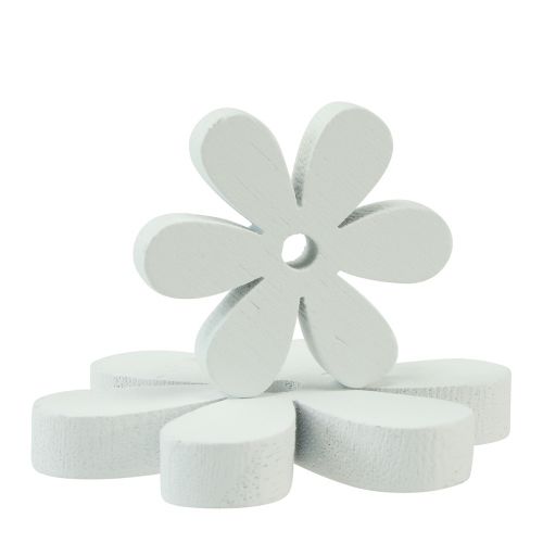 Artikel Strooidecoratie houten tafeldecoratie witte bloemen Ø2cm–6cm 20 st
