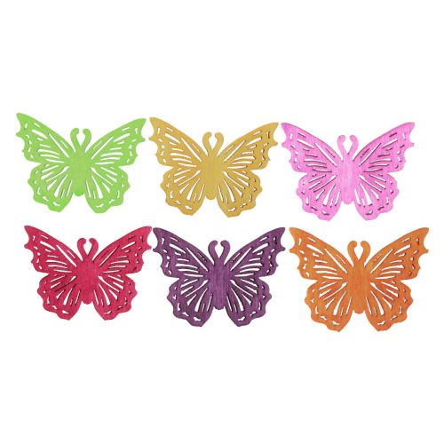 Floristik24 Strooidecoratie vlinder houten tafeldecoratie lente 4×3cm 72st