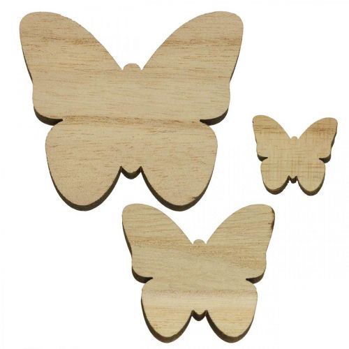 Floristik24 Verspreide decoratie vlinders Houten decoratie vlinders 2,5-6,5cm 29 stuks